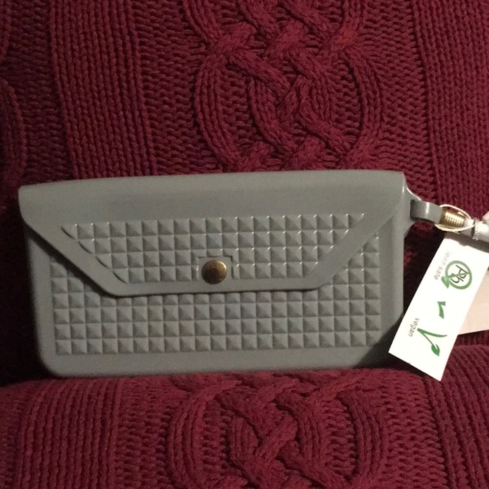 Grey Studded Jelly wristlet